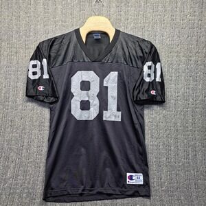 VTG Champion Tim Brown Jersey 81 Raiders Men's 44 Large Black 90s Mesh Football